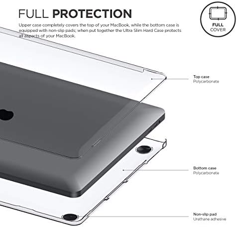 Elago Ultra Slim Hard Case התואם ל- MacBook Pro 15 אינץ 'עם סרגל מגע [A1990/A1707] [גרסה 2019/2018/2017/]